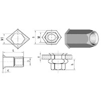 0 THIN HEAD HEX INSERT RIVET NUT