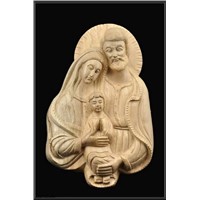 Chinese camphorwood hand carved statue of Jesus &amp;amp;Virgin Maria