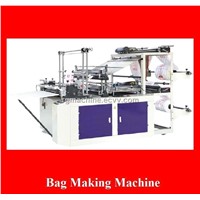 High speed double lines heat-sealing and cold-cutting bag-making machine
