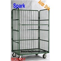 'L' frame nestable roll cart/roll container trolley
