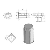 THIN HEAD HEX CLOSED INSERT NUT