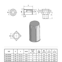 THIN HEAD HEX CLOSED INSERT NUT