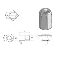 THIN HEAD HEX INSERT NUT