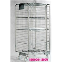nesting roll trolley/warehouse mesh cage cart