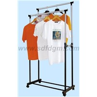 Metal Double-Rail Garment Rack Stand