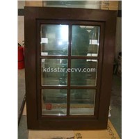 Aluminum Wood Claded Glass Window KDSW013