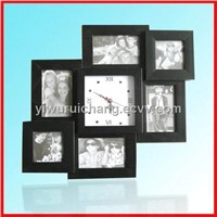 Black Collage Photo Frame with Clock Best Price