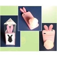 Rabit Silicone Case W Stand for iPhone 4, GS-IF059