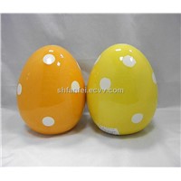Ceramic Egg Shaped Coin Bank with Various Colors, Home Decoration
