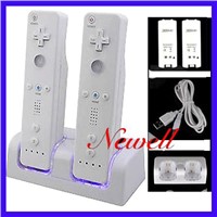 for Wii Remote Controller Charger Dock 2 Battery Packs