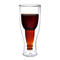 glass double wall beer cup