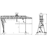 single girder gantry crane with hook for project