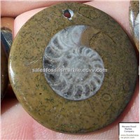 Factory of fossils stones ammonite hearts for jewelry making
