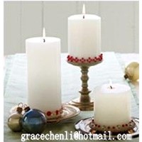 white saintly candle