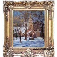 100% Handmade Classic Landscape with frame Oil Painting on Canvas