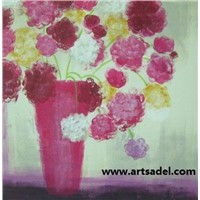 100% Handmade decoration flower oil painting on canvas