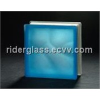 Acid Blue Cloudy Glass Block