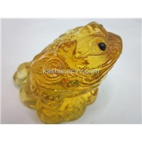 Crystal Sculpture Craft for Golden Frog (Spittor)