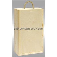 Double Wood Wine Box with Sliding Wooden Lid