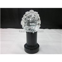 Handmade crystal sculpture craft for big lion award