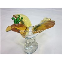 Quartz Crystal Sculpture Craft for Peacock