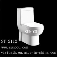 SUNOOU one piece dual flush anti clogging water saving skip bucket toilet ST-2112
