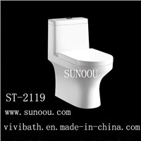 SUNOOU one piece dual flush anti clogging water saving skip bucket toilet ST-2119