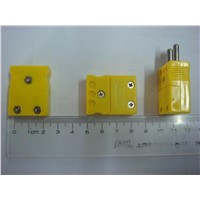 Type K Thermocouple Connector , Male & Female,Yellow Black Color Big Size
