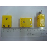 Type K Thermocouple Connector , Male &amp;amp; Female,Yellow Black Color Big Size