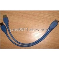 USB 3.0 AF to USB 3.0 AM*2Y Cable