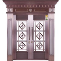 glass copper door