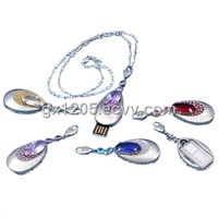 necklace diamond usb flash drive