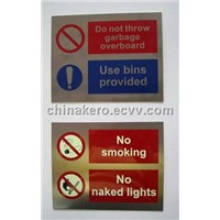 Photoluminescent Stainless Steel Safety Signs