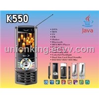 slide phone K550, dual sim mobile phone,  centre jog dial cellphone