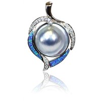 Sterling Silver Synthetic Opal Jewelry- Fruit Pendant