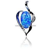 Sterling Silver Synthetic Opal Jewelry- Pendant