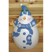 Ceramic snowman figurine