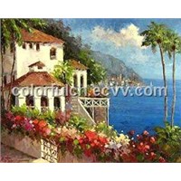 Dafen seascape art Canvas Oil Painting