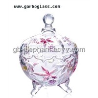 Footed  glass candy dish