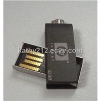 HP swivel usb flash drive with a keychain