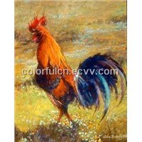 Handmade Animal Chanticleer Oil Painting (WL-2019)