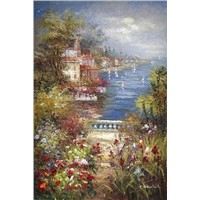 Mediterranean scene oil painting