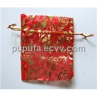 Organza with Golden Hot Stamped Prints Gift Bags