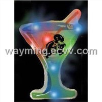 Promotional Martini Glass - Shape LED Flashing Blinky with Tie-Tac Butterfly Backi