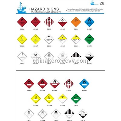 Hazard Signs - China self-adhesive vinyl;fire safety signages, KERO