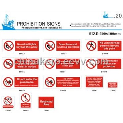 Prohibition Signs - China self-adhesive vinyl;fire safety signages, KERO