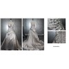 Strapless A-line Floor length Sleeveless Beading Satin Wedding Dress for Bride