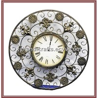 Wrought Iron Metal Clock for Wall Decor