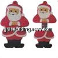 Santa-Shaped USB Flash Drive with PVC Materials