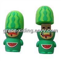 PVC Cartoon Characters Watermelon USB Flash Drive